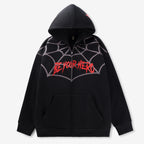 “Be Your Hero” Spider Web Hoodie | 70% Cotton 30% Polyester | Streetwear Graphic Sweatshirt with Masked Hood