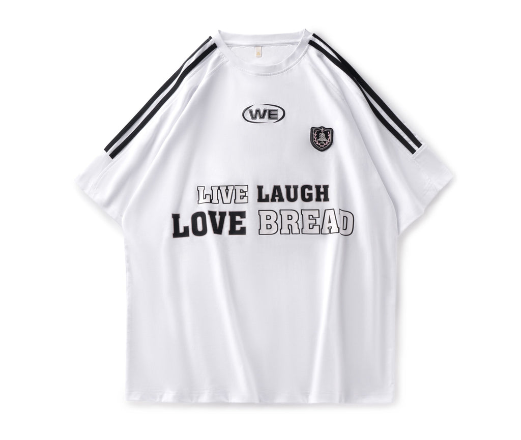 100% Cotton Crop T-Shirt | Heat Transfer Print | Sporty Striped Short Sleeve | Trendy Casual Tee