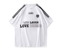100% Cotton Crop T-Shirt | Heat Transfer Print | Sporty Striped Short Sleeve | Trendy Casual Tee