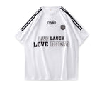 100% Cotton Crop T-Shirt | Heat Transfer Print | Sporty Striped Short Sleeve | Trendy Casual Tee