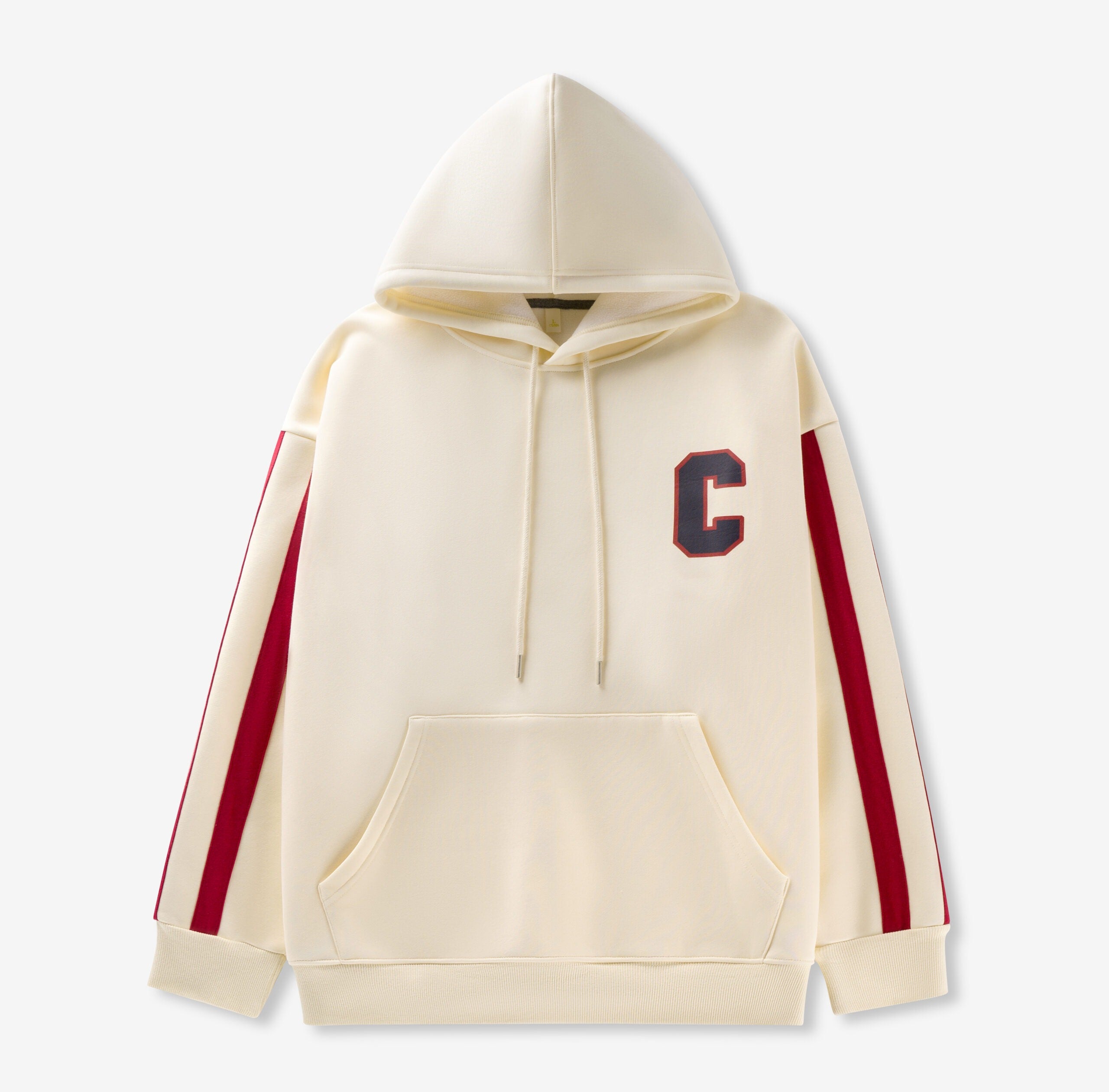 Casual Hoodie with Bold Sleeve Stripes | 65% Cotton 35% Polyester | Comfortable Sportswear Pullover