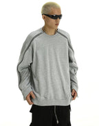 Juese Oversized Zip-Detail Sweatshirt | Streetwear Style | Casual Grey Pullover