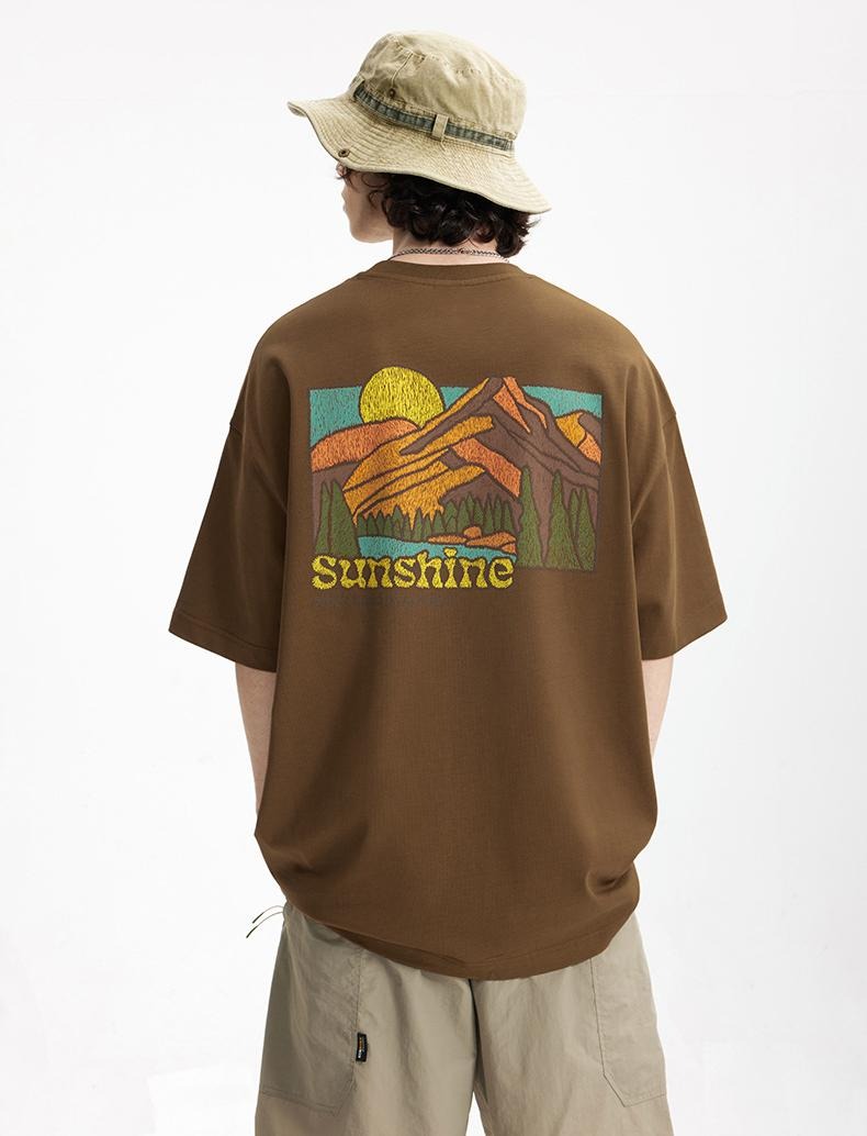 Sunshine Mountain Graphic T-Shirt | 100% Cotton | Casual Streetwear Short Sleeve Tee