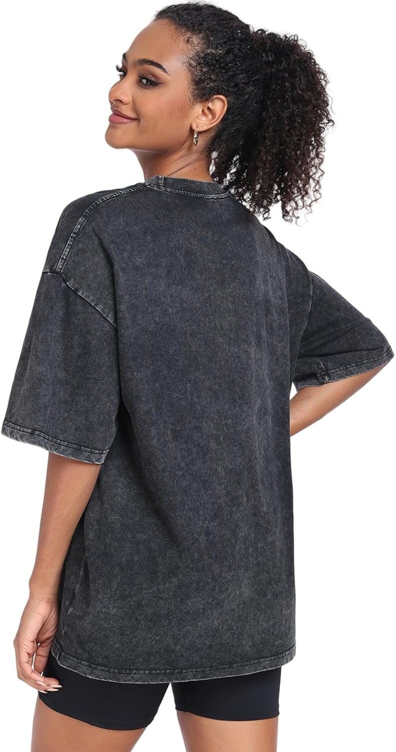 Washed 100% Cotton Oversized T-Shirt | Casual Loose Fit | Vintage Wash Design