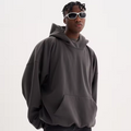 Oversized Dark Grey Hoodie | 100% Cotton | Comfortable Loose Fit with Front Pocket