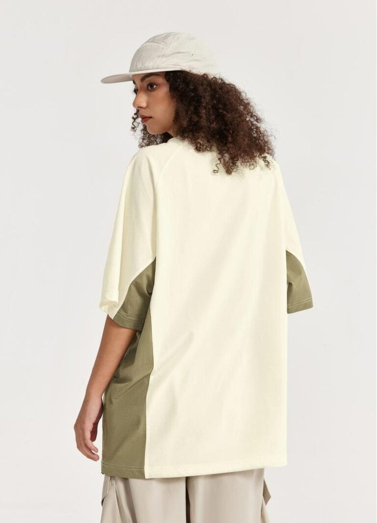 Color Block T-Shirt with Drawstring Hem | Stylish Streetwear Design