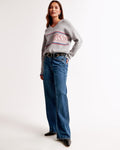 Loose Fit New York Giants Themed Knitted Sweater