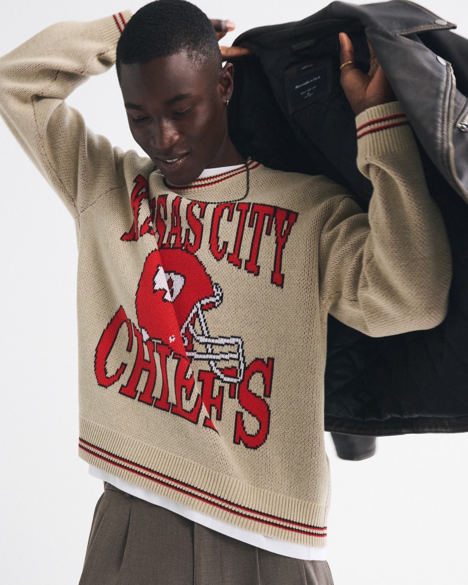 American Football Kansas City Chiefs Beige Knitted Sweater