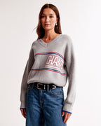 Loose Fit New York Giants Themed Knitted Sweater