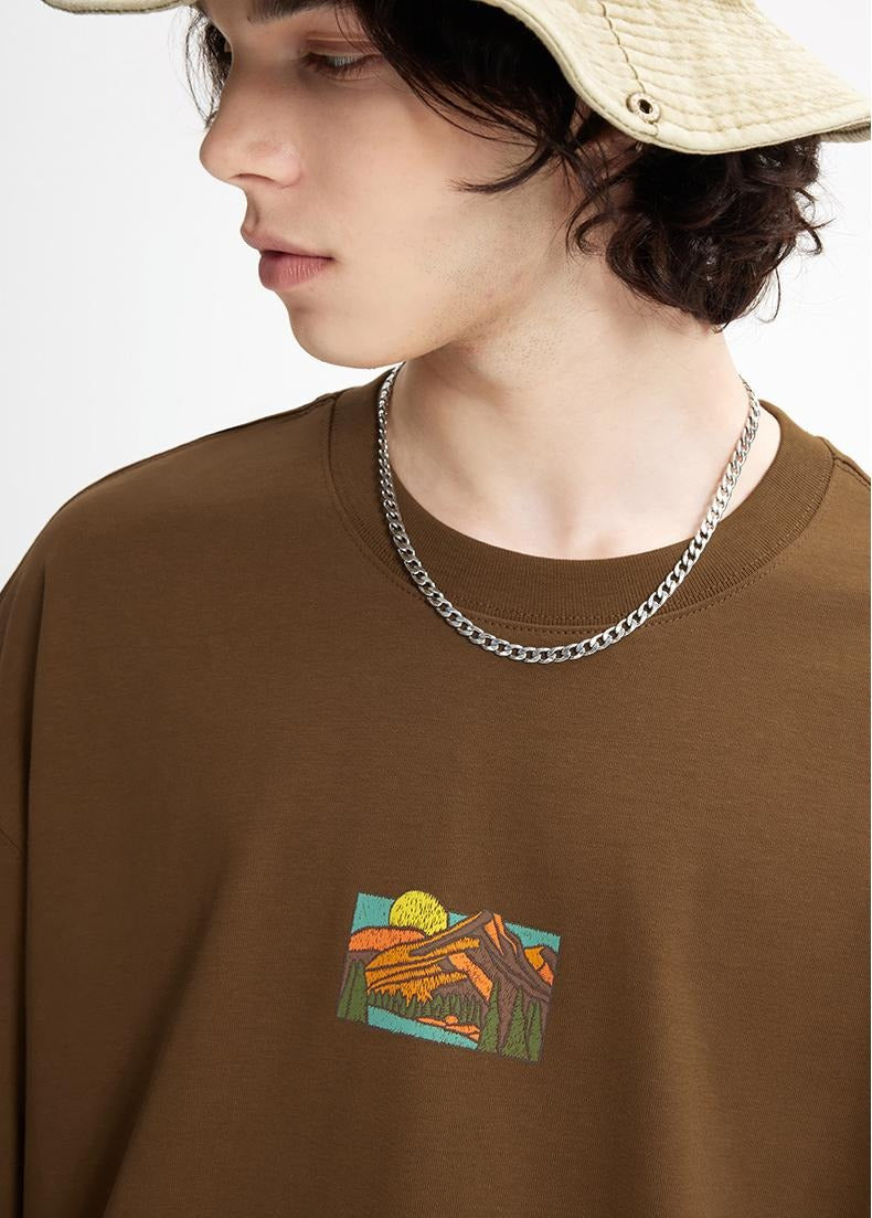 Sunshine Mountain Graphic T-Shirt | 100% Cotton | Casual Streetwear Short Sleeve Tee