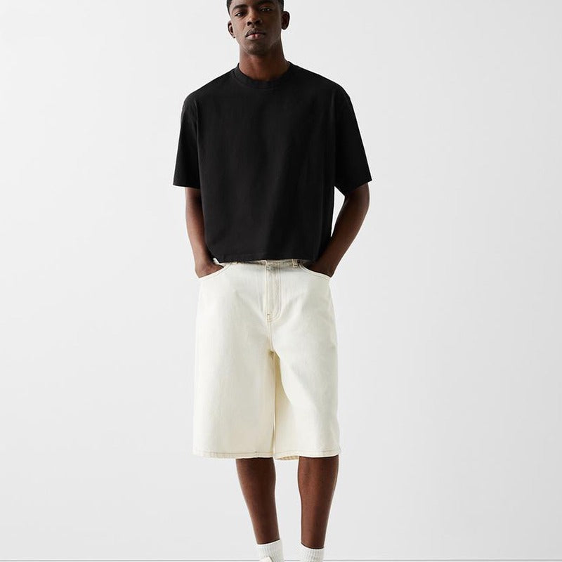 2025 OversizedT-Shirt | 100% Cotton | Crew Neck | Solid Color | Boxy Fit | Streetwear Basic Tee | Minimalist Short Sleeve Top