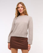 Comfortable And Skin – friendly Solid Color Lazy – style Pullover Sweater