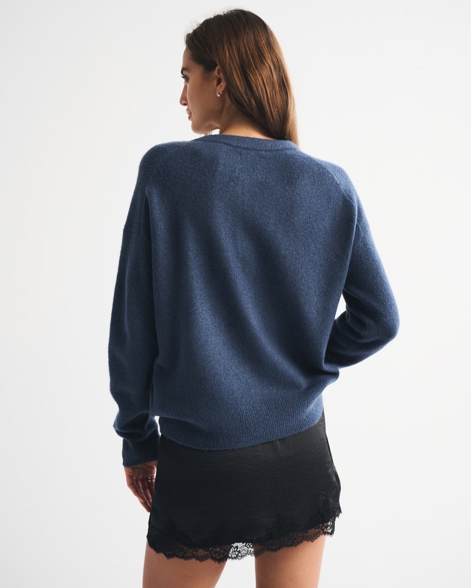 Minimalist Comfortable Solid Color Drop – shoulder Knit Top