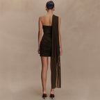 Sexy hot girl tube top dress with gathered ribbons for ladies