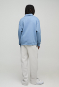 Juese Blue Polo Sweatshirt | 100% Cotton | Long Sleeve Casual Top