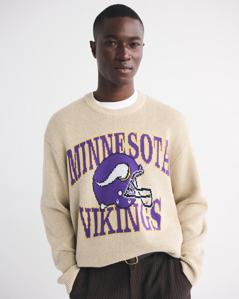 Trendy Minnesota Vikings Themed Knitted Top
