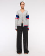 American Sports Style New England Patriots Light Gray Knitted Cardigan