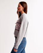Loose Fit New York Giants Themed Knitted Sweater