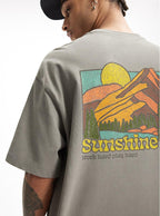 Sunshine Mountain Graphic T-Shirt | 100% Cotton | Casual Streetwear Short Sleeve Tee