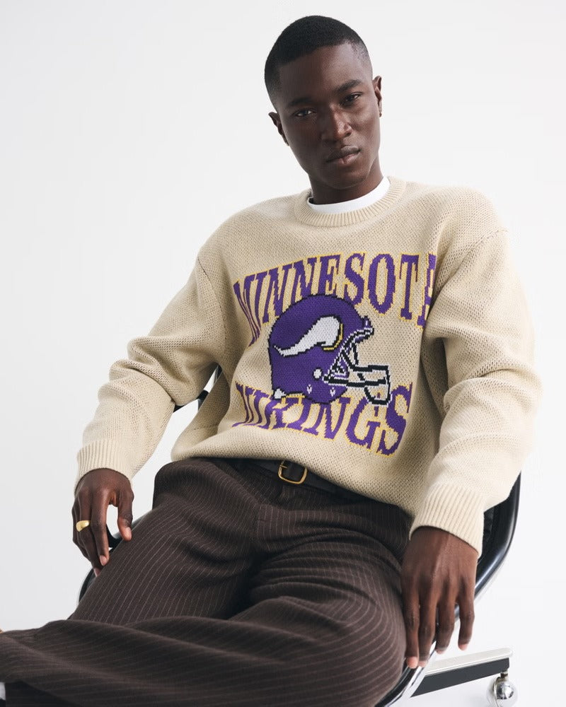 Trendy Minnesota Vikings Themed Knitted Top