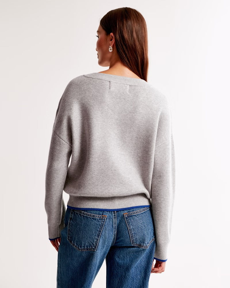 Loose Fit New York Giants Themed Knitted Sweater