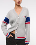 American Sports Style New England Patriots Light Gray Knitted Cardigan