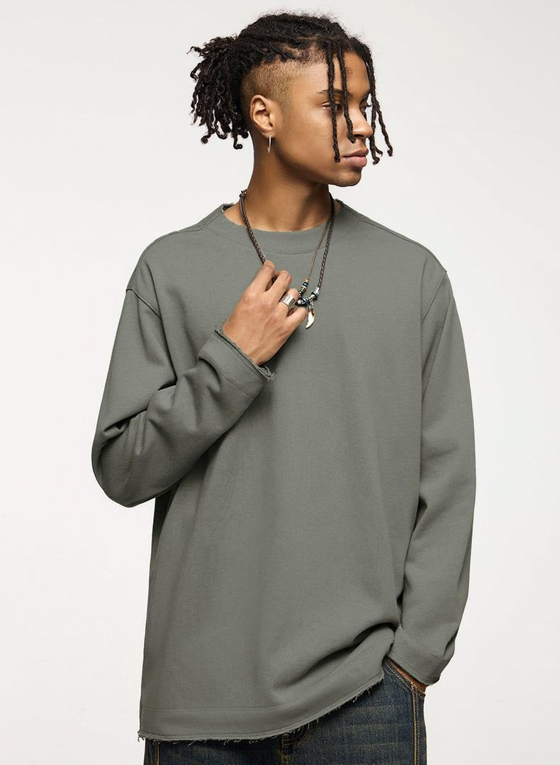 Cotton Blend Long Sleeve Sweatshirt | Relaxed Fit | Streetwear Essential | Soft & Comfortable
