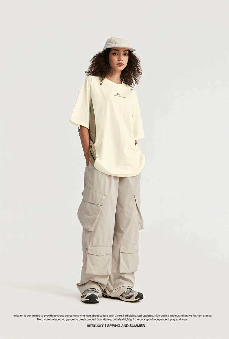Color Block T-Shirt with Drawstring Hem | Stylish Streetwear Design