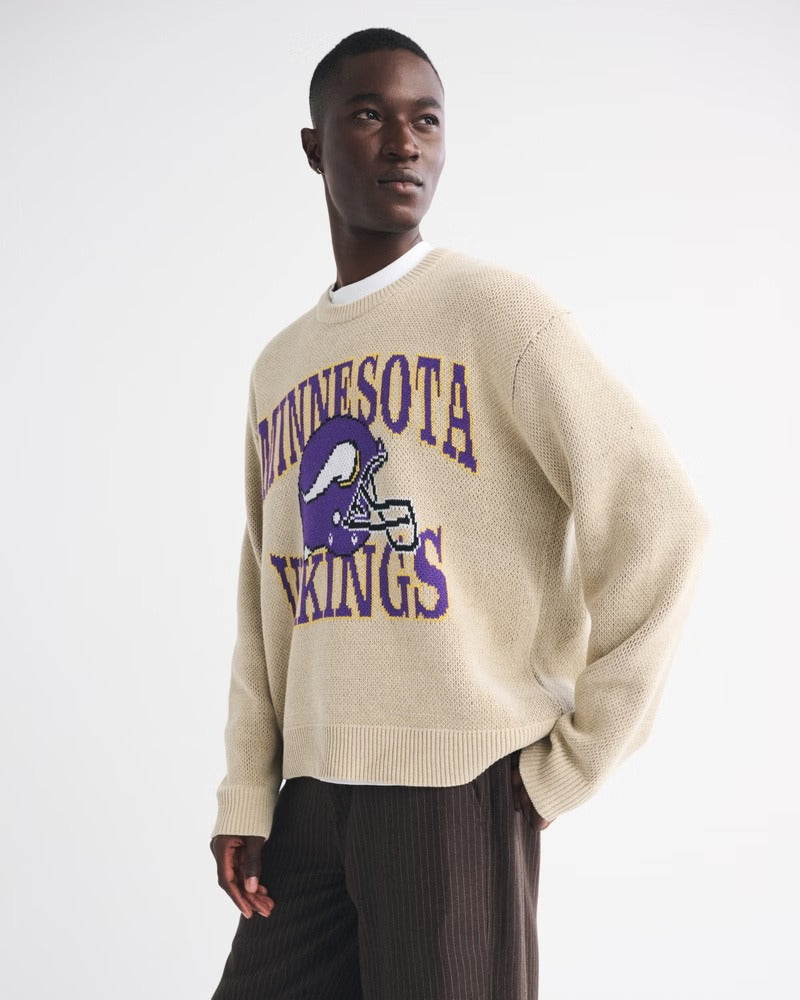 Trendy Minnesota Vikings Themed Knitted Top