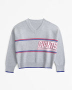Loose Fit New York Giants Themed Knitted Sweater