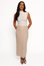 High-end heavy-duty fashion sequined high-waist skirt