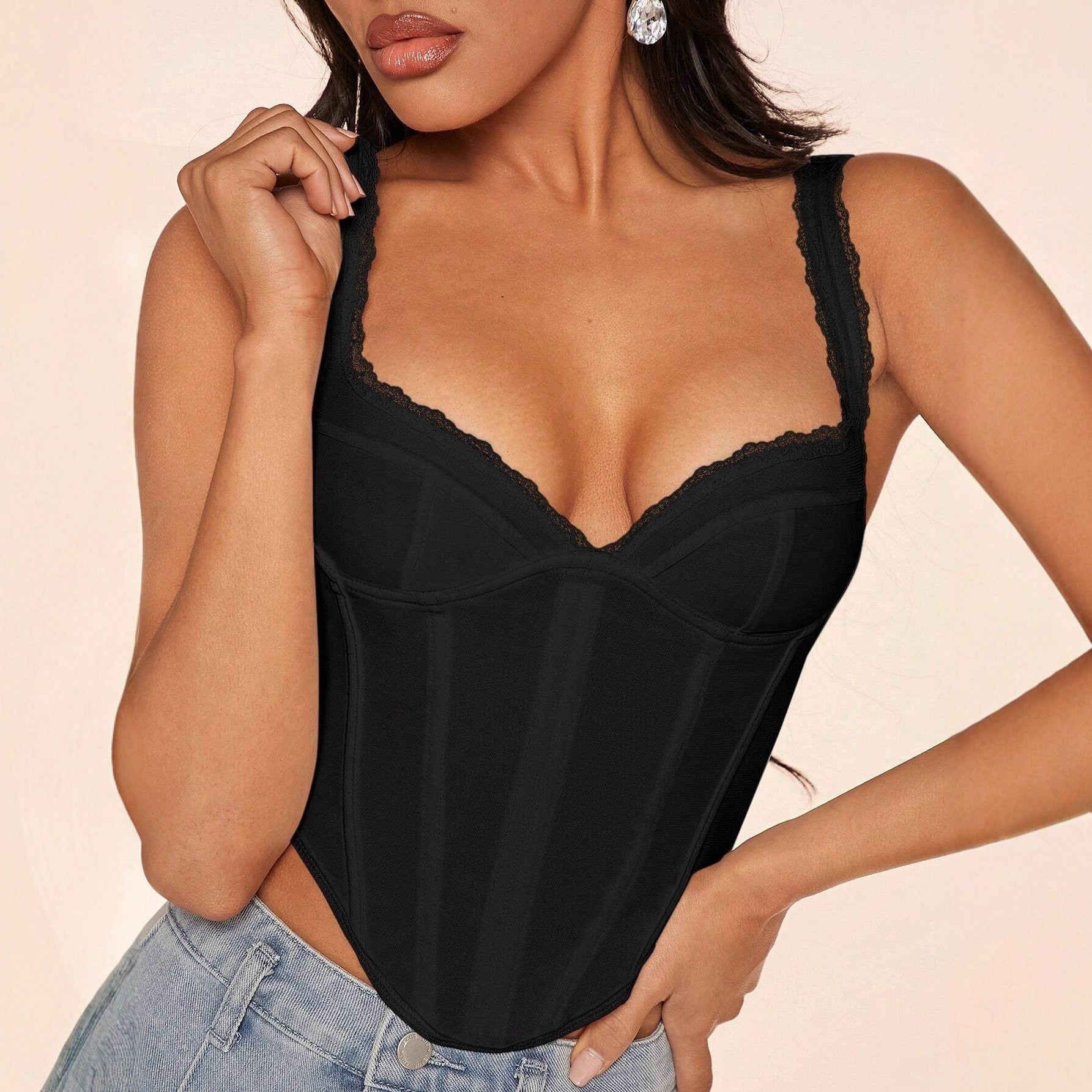 Hot girl pure desire style sexy lace lace bone dress temperament sexy bra