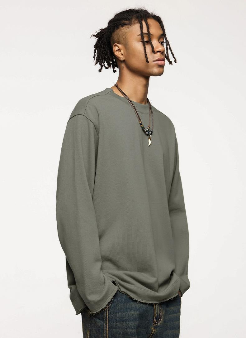 Cotton Blend Long Sleeve Sweatshirt | Relaxed Fit | Streetwear Essential | Soft & Comfortable