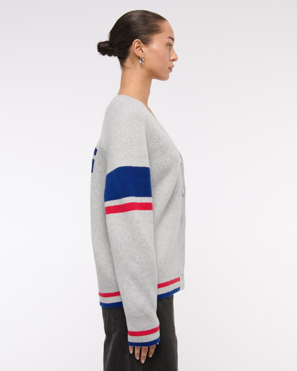 American Sports Style New England Patriots Light Gray Knitted Cardigan
