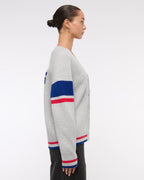 American Sports Style New England Patriots Light Gray Knitted Cardigan