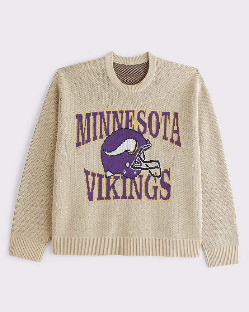 Trendy Minnesota Vikings Themed Knitted Top