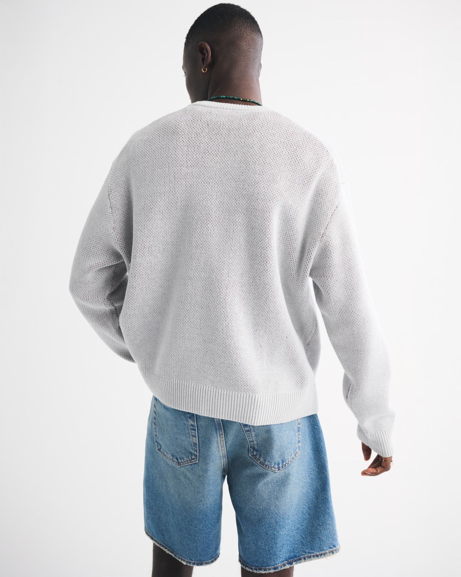 American Retro Buffalo Bills Light Gray Knitted Sweater