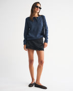 Minimalist Comfortable Solid Color Drop – shoulder Knit Top