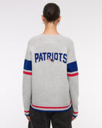 American Sports Style New England Patriots Light Gray Knitted Cardigan