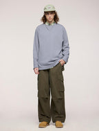 Cotton Blend Long Sleeve Sweatshirt | Relaxed Fit | Streetwear Essential | Soft & Comfortable