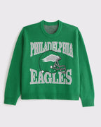 Loose Crew Neck Philadelphia Eagles Themed Trendy Sweater