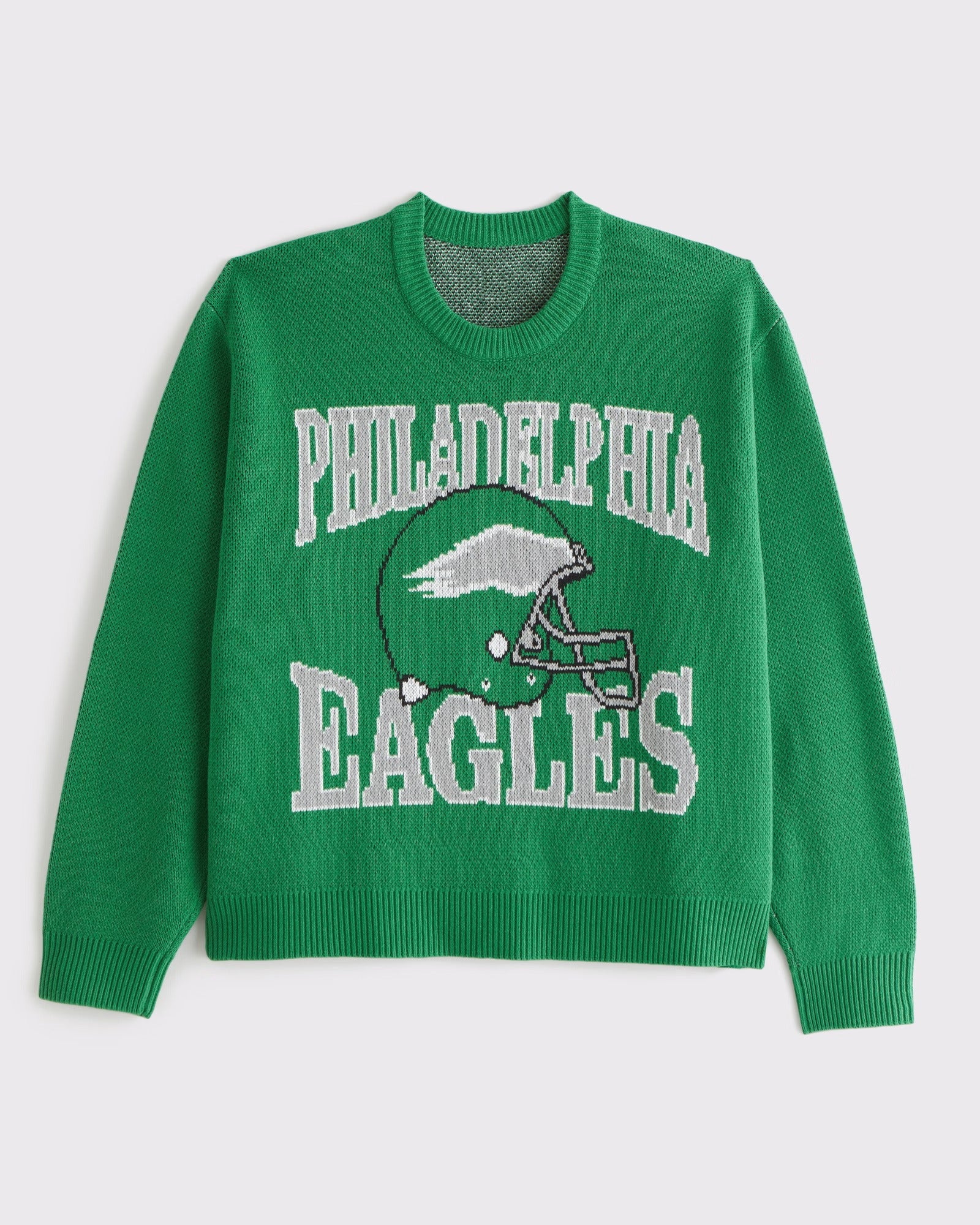 Loose Crew Neck Philadelphia Eagles Themed Trendy Sweater