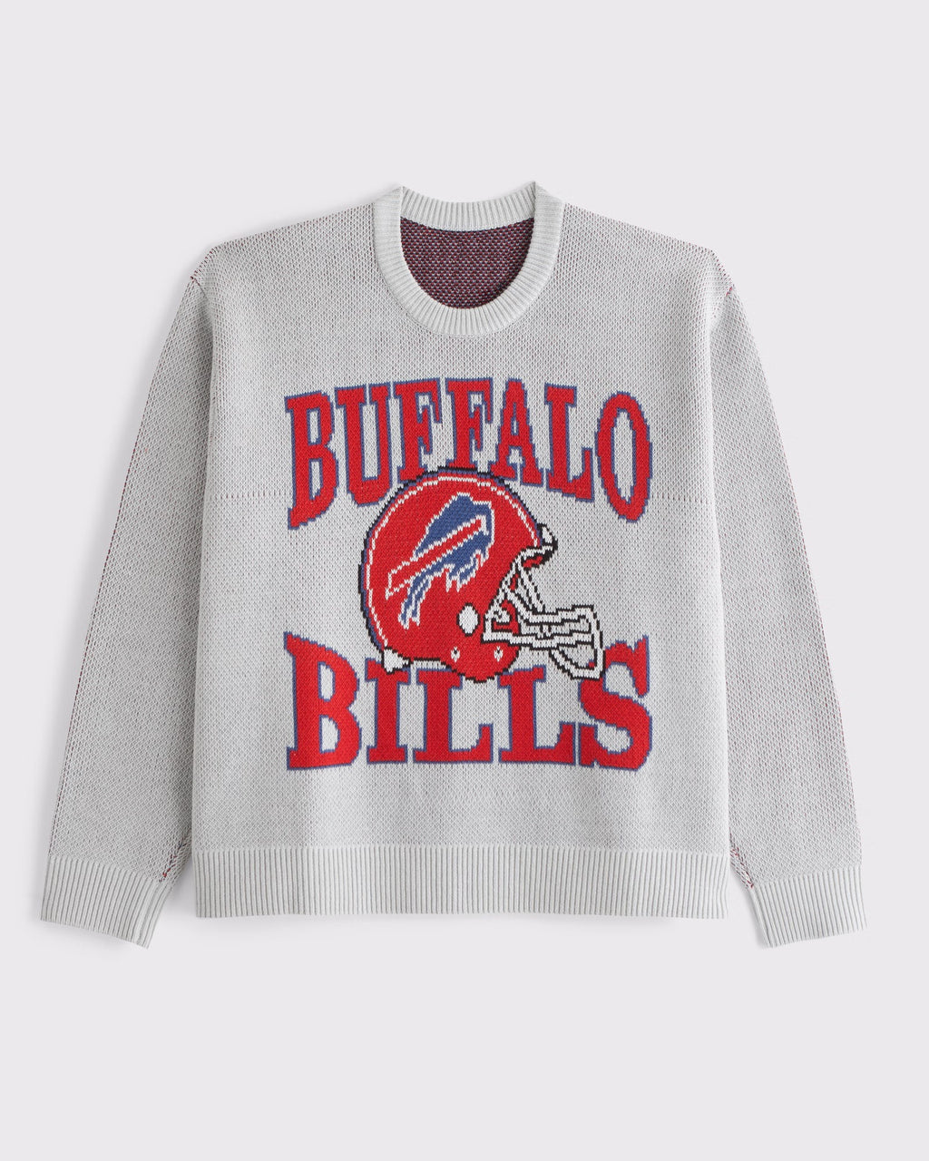 American Retro Buffalo Bills Light Gray Knitted Sweater