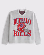 American Retro Buffalo Bills Light Gray Knitted Sweater