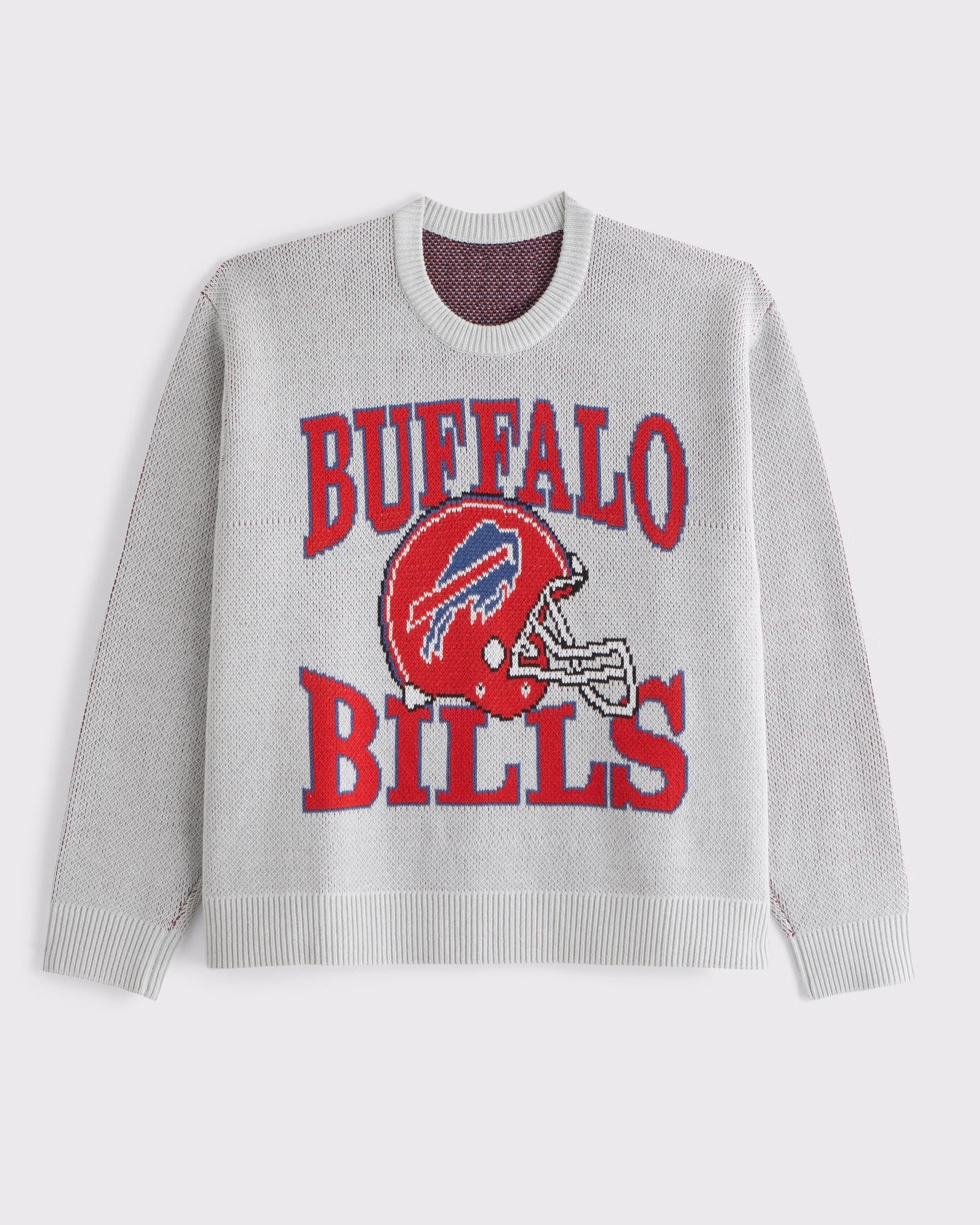 American Retro Buffalo Bills Light Gray Knitted Sweater