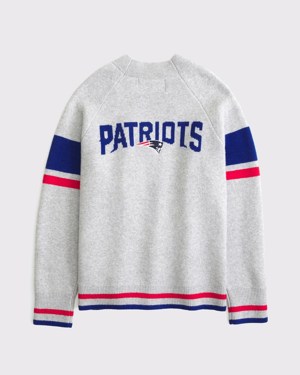 American Sports Style New England Patriots Light Gray Knitted Cardigan