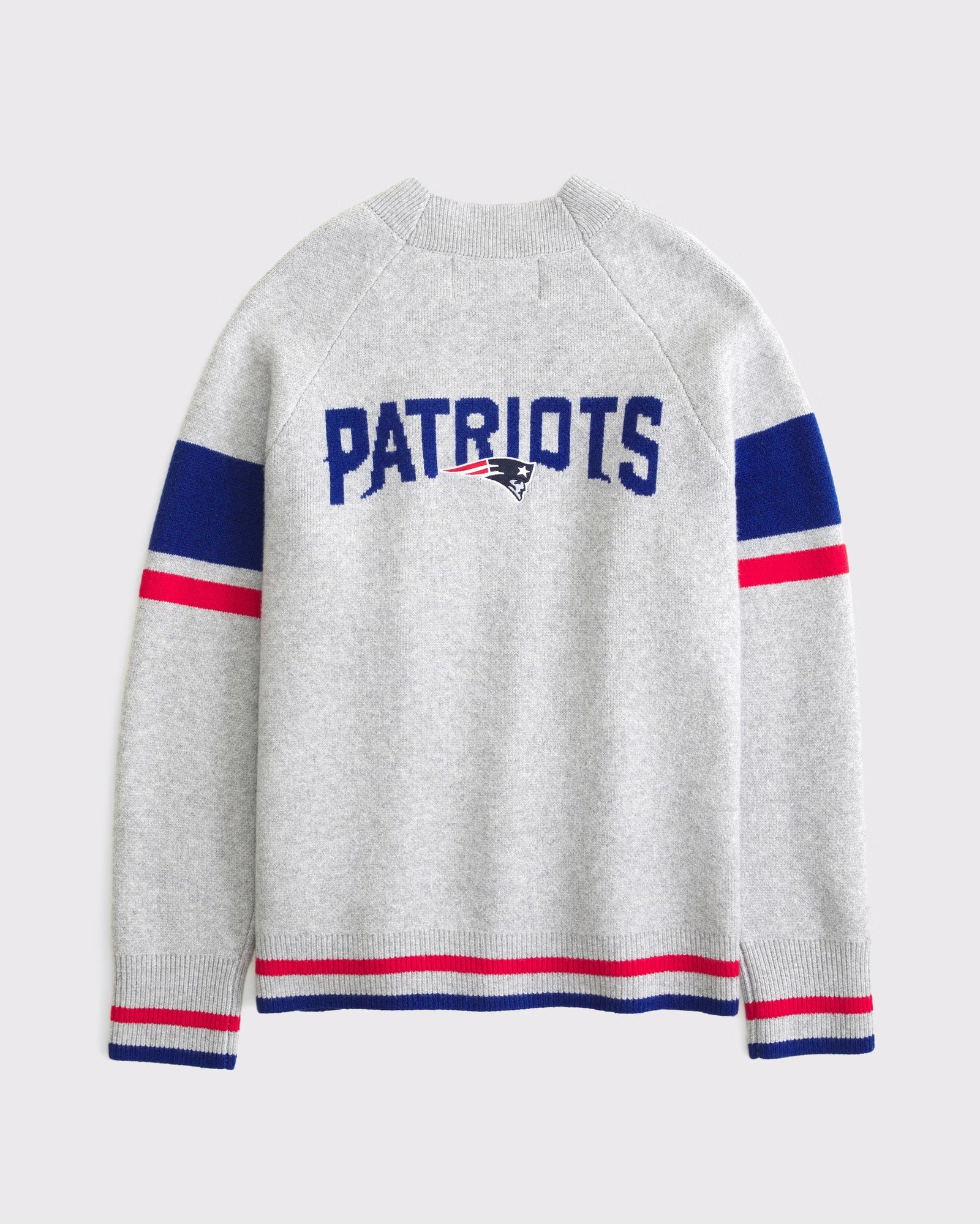 American Sports Style New England Patriots Light Gray Knitted Cardigan
