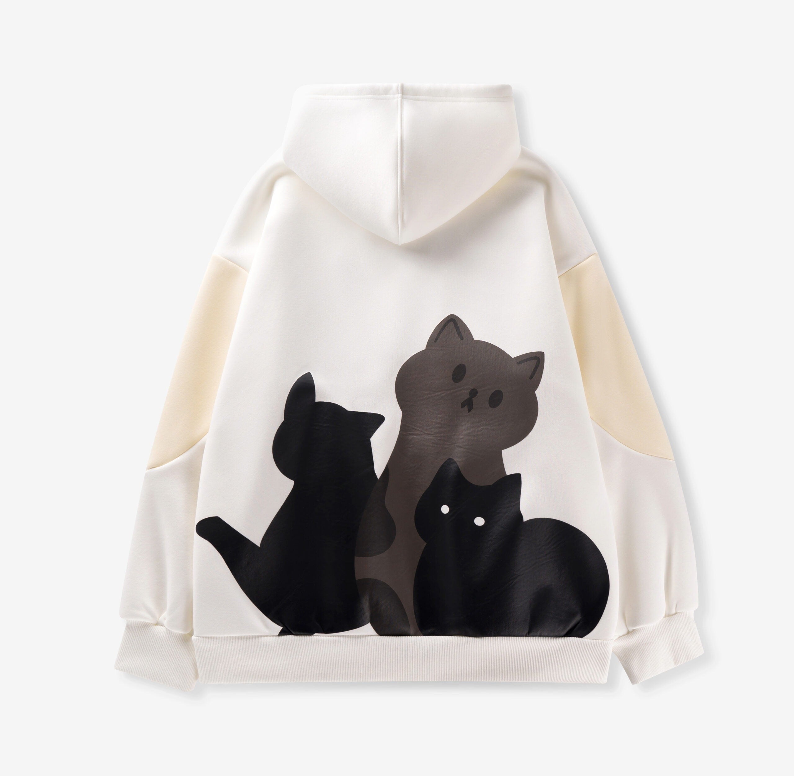 Polar Fleece Cat Hoodie | 2025 Zip-Up Jacket | Oversized Fit | 65% Cotton 35% Polyester | Heat Transfer Graphic | Streetwear Fashion