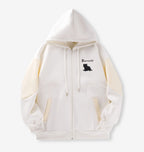 Polar Fleece Cat Hoodie | 2025 Zip-Up Jacket | Oversized Fit | 65% Cotton 35% Polyester | Heat Transfer Graphic | Streetwear Fashion