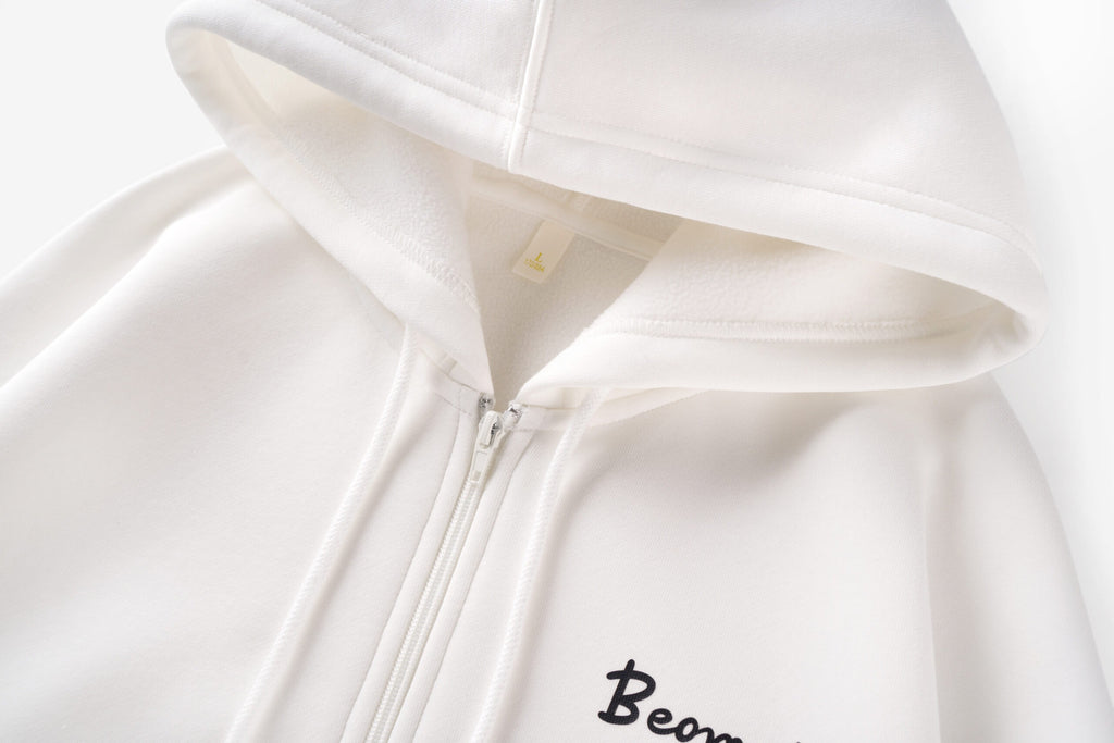 Polar Fleece Cat Hoodie | 2025 Zip-Up Jacket | Oversized Fit | 65% Cotton 35% Polyester | Heat Transfer Graphic | Streetwear Fashion